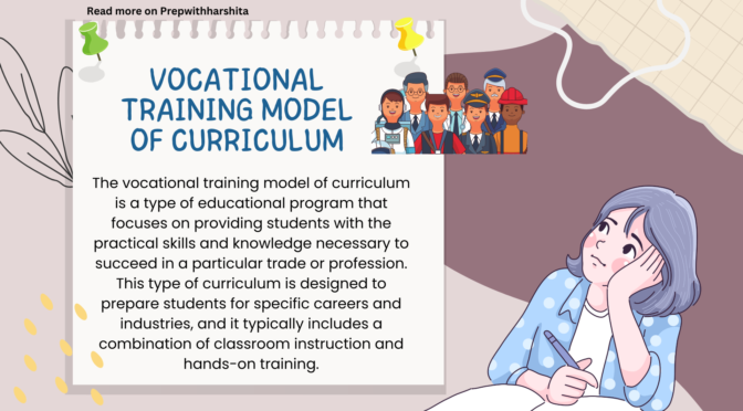 Vocational Training Model of Curriculum