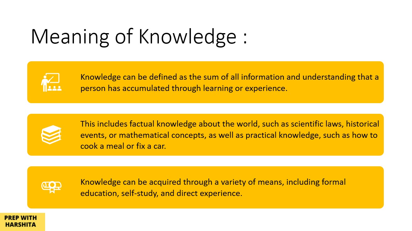 Meaning of Knowledge and Knowing Prep With Harshita