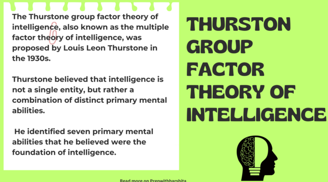 Thurstone Group factor theory of Intelligence