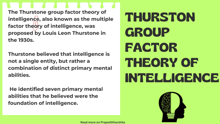 Thurstone Group Factor Theory Of Intelligence - Prep With Harshita