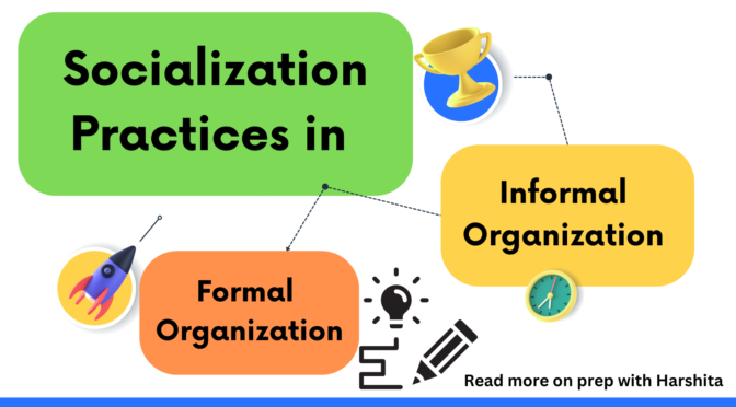 Socialization Practices in Formal and Informal Organization